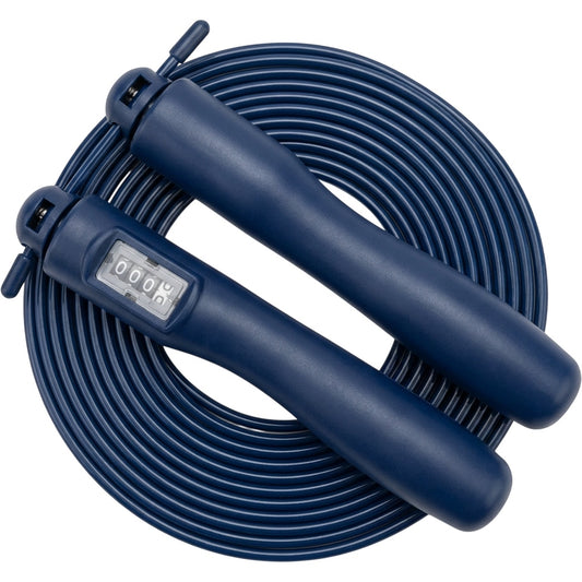 Tidm Adjustable Jump Rope Navy 10 ft with Counter