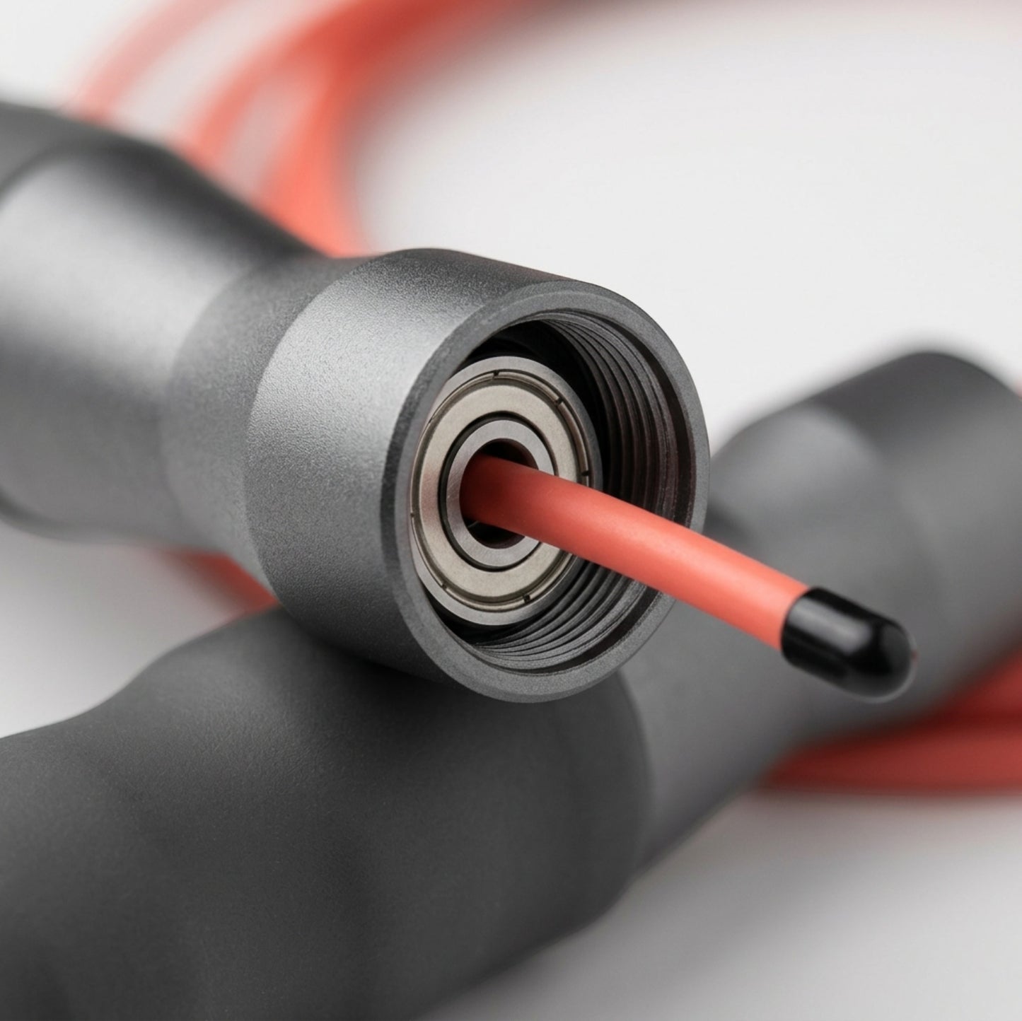 Tidm Axleline Coated Steel Jump Rope Adjustable to 9.8 ft Coral Graphite - Detail view