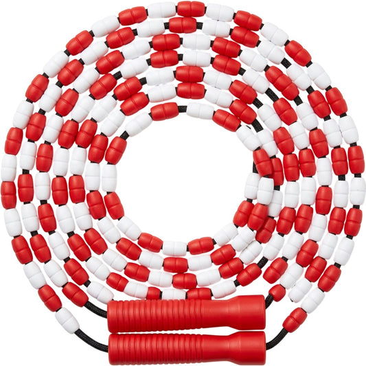 Tidm Beaded Jump Rope Red White 9 ft