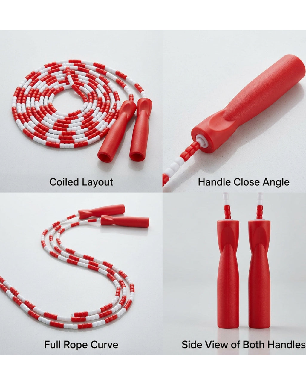 Tidm Beaded Jump Rope Red White 9 ft