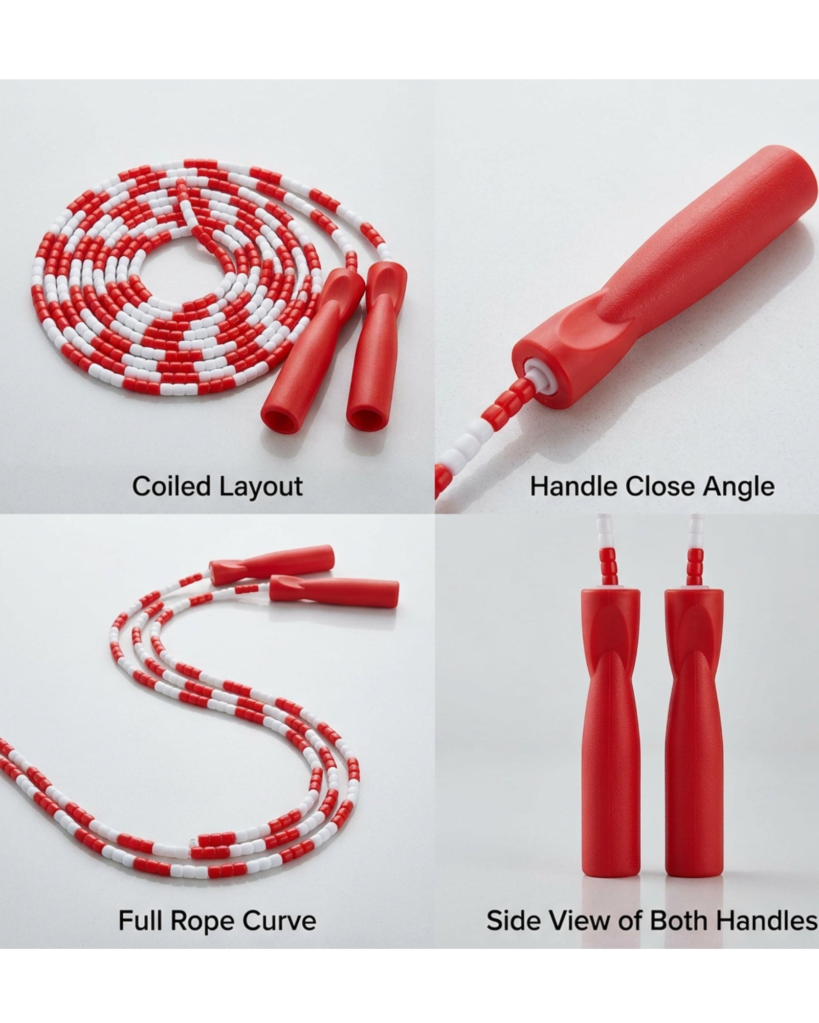 Tidm Beaded Jump Rope Red White 9 ft
