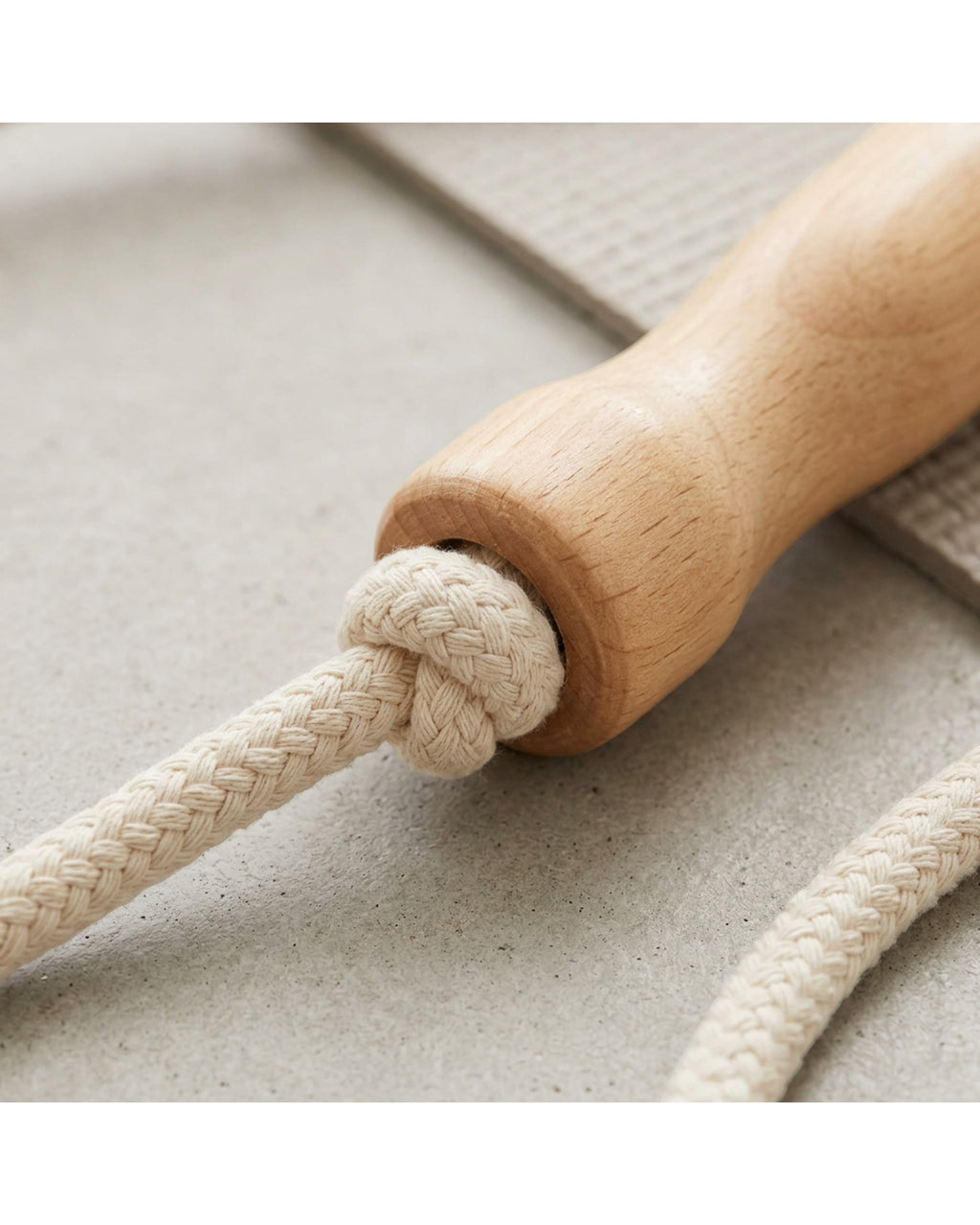 Tidm Cotton Jump Rope Natural 8 ft Wood Handles
