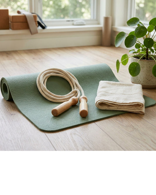 Tidm Cotton Jump Rope Natural 8 ft Wood Handles