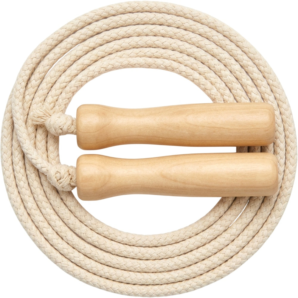 Tidm Cotton Jump Rope Natural 8 ft Wood Handles