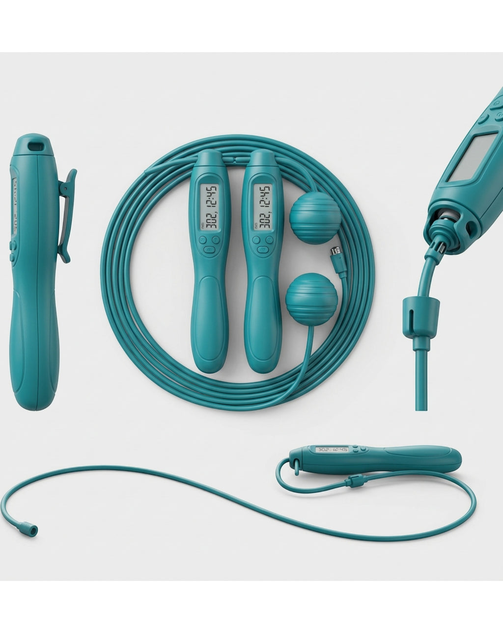 Tidm Digital Jump Rope Teal Cordless and Rope Mode