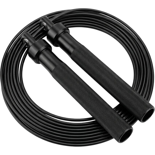 Tidm Speed Jump Rope Black 10 ft with Aluminum Handles